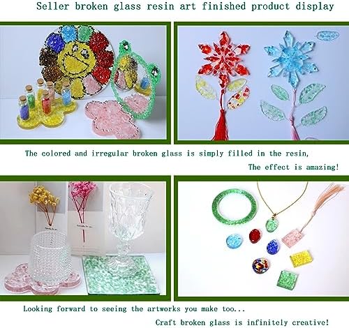 White Sea Glass Chips 2-4mm for Resin Art and Vase Fillers
