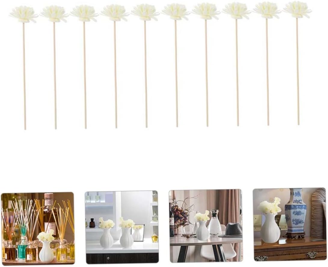 Vaguelly 10Pcs Natural Rattan Aroma Diffuser Sticks for Home Office Fragrance