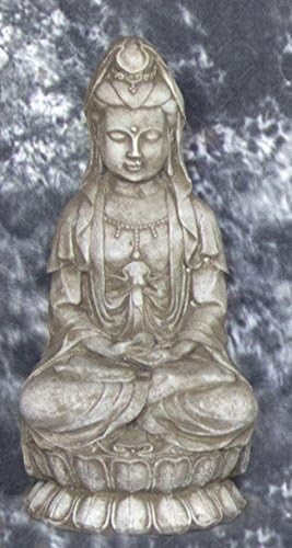 Buddha Head Fountain with Bench and Kuan Yin