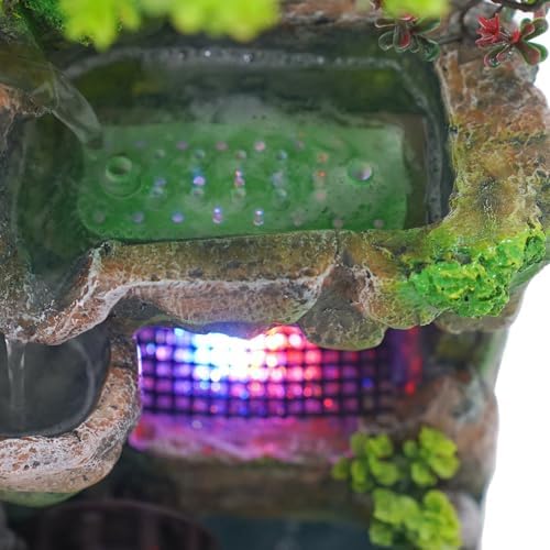 DHBREK Indoor Relaxation Desktop Fountain with LED Light