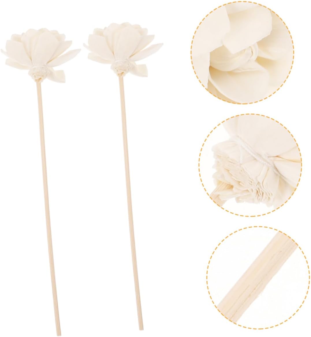 Zerodeko 8Pcs Natural Rattan Flower Diffuser Sticks for Essential Oils