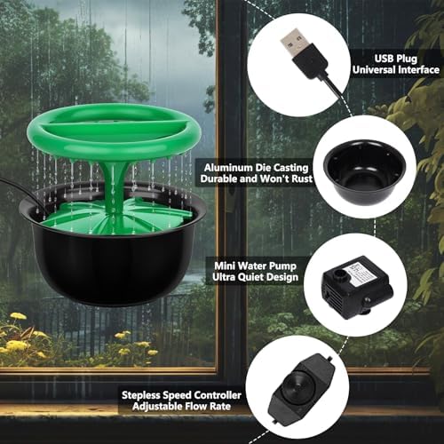 Lohpbat Tabletop Fountain with Rain Sounds