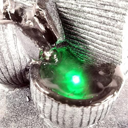 Elegant Indoor Water Fountain with LED Light and Stone
