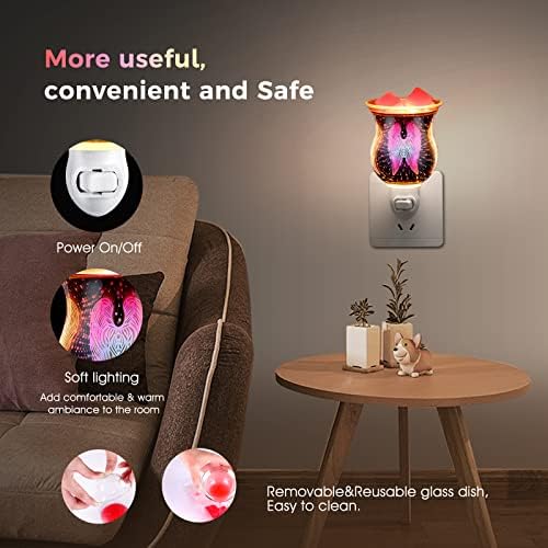Angel Wing 3D Glass Wax Warmer with Night Light