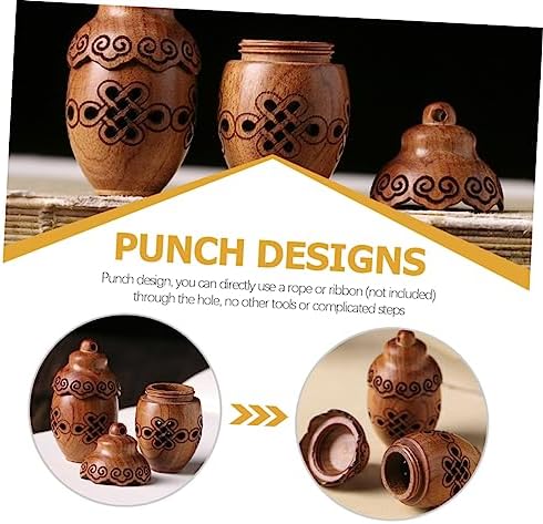 PartyKindom DIY Hollow Wood Aroma Bottle Pendant Essential Oil Diffuser