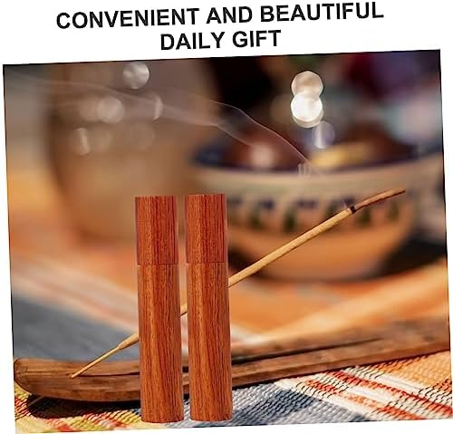 Valicloud 2Pcs Wooden Incense Stick Storage Tubes Portable Holder Container