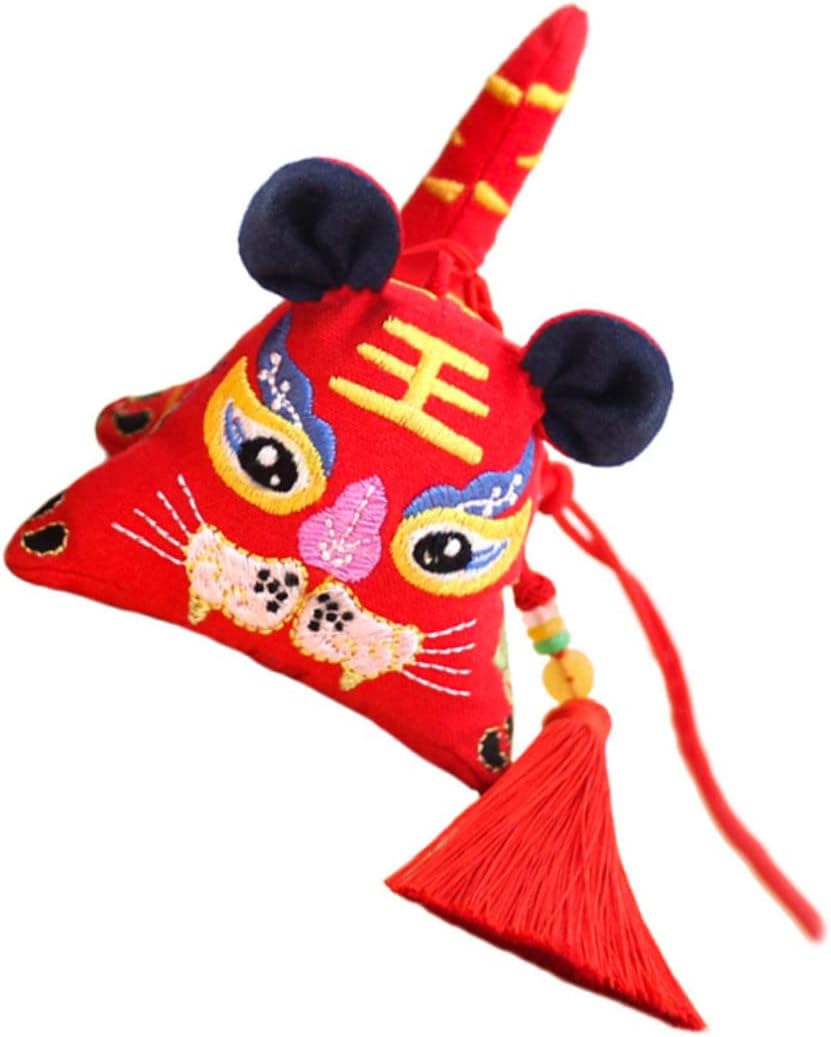 Creative Embroidered Tiger Design Car Hanging Sachet Pendant