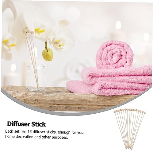 VALICLUD 15Pcs Wood Bead Aroma Diffuser Sticks for Home Fragrance