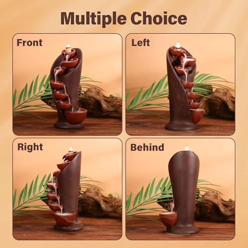 Handmade Backflow Incense Holder with Waterfall Design