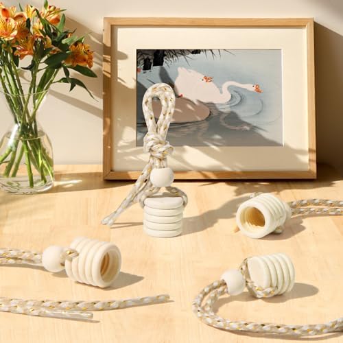 100 Pcs Wooden Air Freshener Replacement Caps with Hanging String