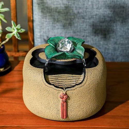 Yellow Resin Tabletop Fountain for Home Relaxation