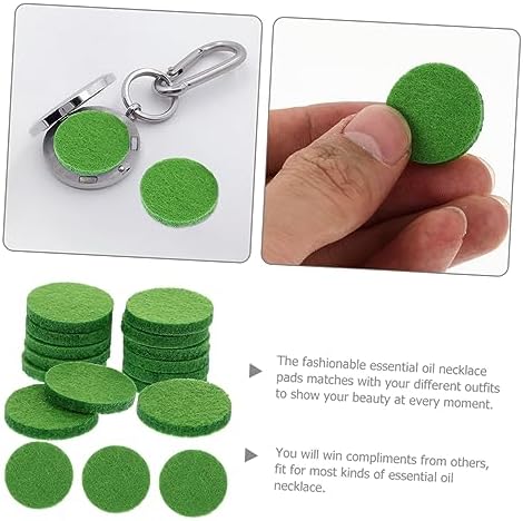PRETYZOOM 30mm Deep Green Aromatherapy Cotton Pads 200-Pack
