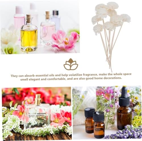 10Pcs Beige Aromatherapy Diffuser Sticks for Home Spa Office