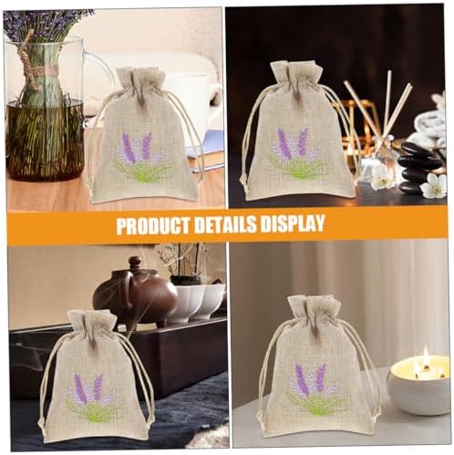 FUNNETOYU 5pcs Lavender Scented Drawstring Pouches Empty Sachet Bags