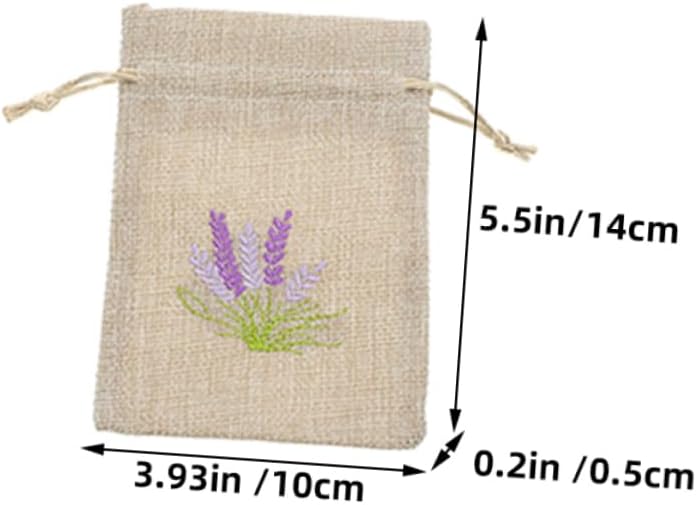 FUNNETOYU 5pcs Lavender Scented Drawstring Pouches Empty Sachet Bags