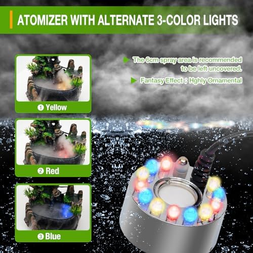 Tabletop Water Fountain with LED Lights Indoor Decor