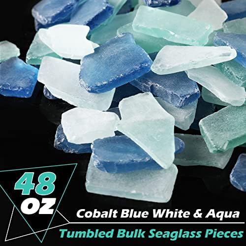 Patelai 48 oz Sea Glass Cobalt Vase Filler Decor