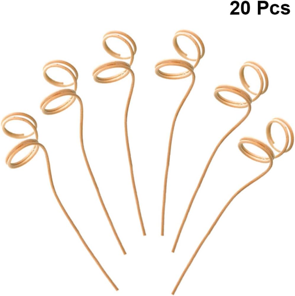 PRETYZOOM 20PCS Wavy Rattan Aroma Diffuser Sticks
