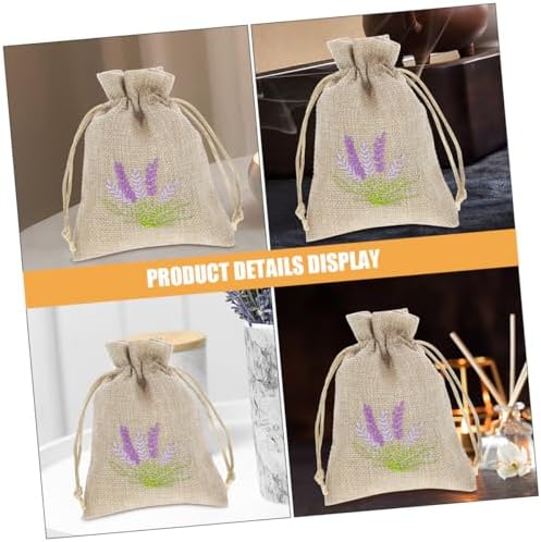 Sosoport 20pcs Lavender Sachet Bags Mini Embroidered Storage Drawstring Pouches