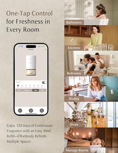 SenseFlow SF101S Smart Wi-Fi Waterless Diffuser with Minted Rosewood
