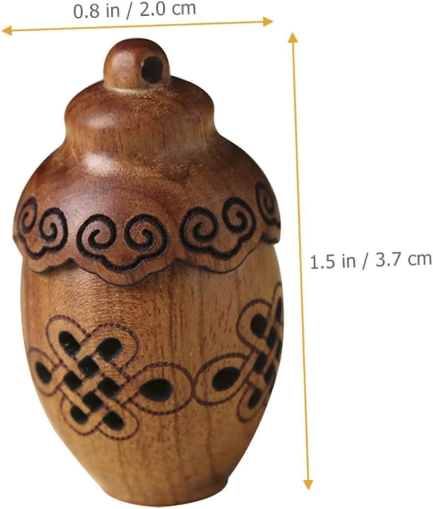 PartyKindom DIY Hollow Wood Aroma Bottle Pendant Essential Oil Diffuser
