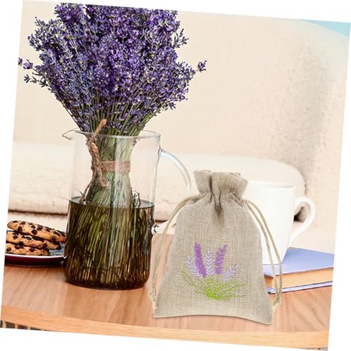 Sosoport 20pcs Lavender Sachet Bags Mini Embroidered Storage Drawstring Pouches