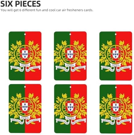Portuguese Flag 6Pcs Car Scented Tablets with Hanging Rope
