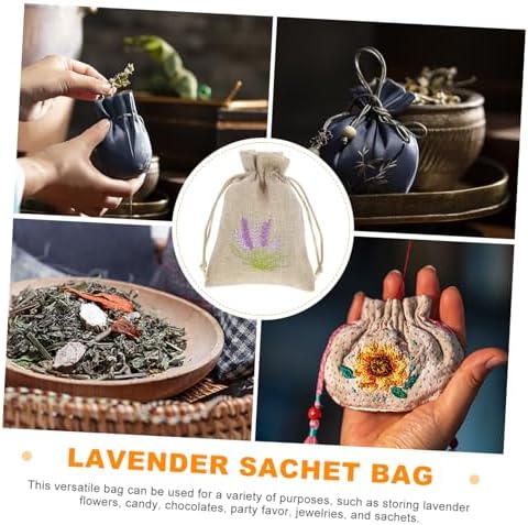 VICASKY 10 Pack Lavender Sachet Bags Drawstring Refillable Empty Fragrance Pouches