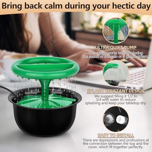 Lohpbat Tabletop Fountain with Rain Sounds