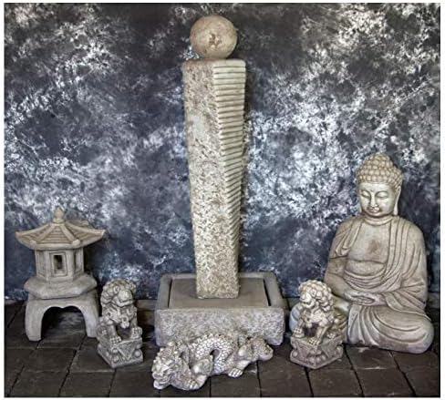 Rustic Twist Fountain Sphere with Oriental Pagoda and Kamakura Buddha Package 1057