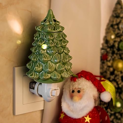 STARMOON Pluggable Fragrance Warmer with 2 Bulbs - Christmas Tree Decor
