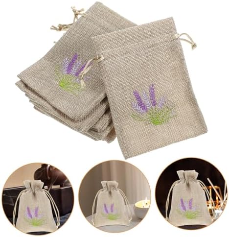 VICASKY 10 Pack Lavender Sachet Bags Drawstring Refillable Empty Fragrance Pouches