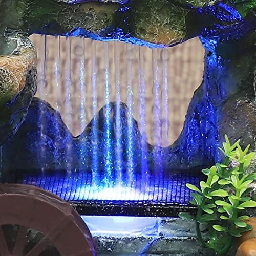Tabletop Water Fountain with LED Lights and Rockery