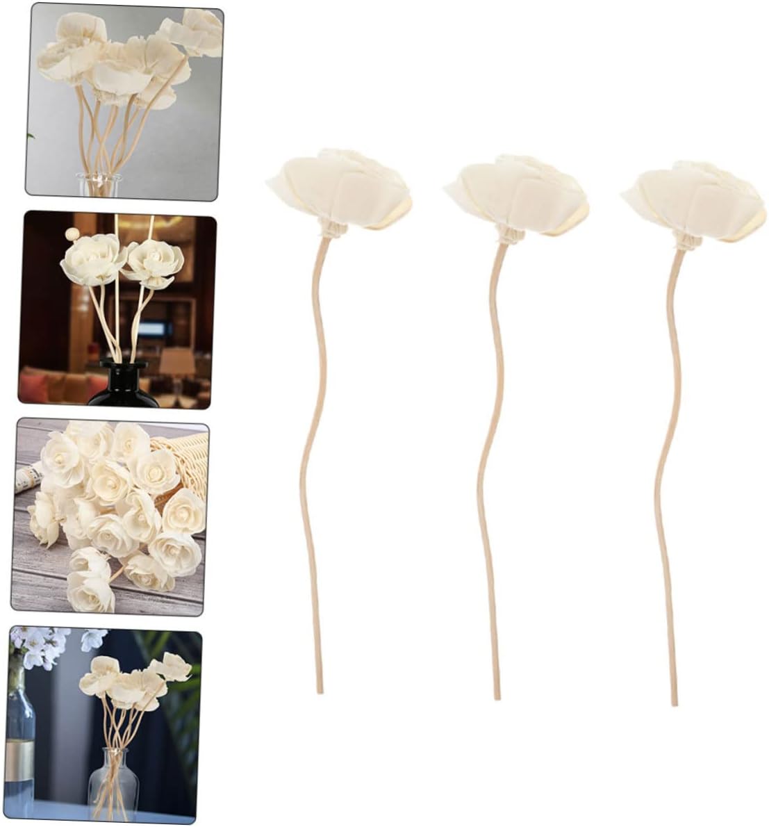 Zerodeko 3pcs Aromatherapy Diffuser Sticks with Rattan Flowers