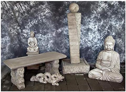 Rustic Twist Fountain Sphere with Kamakura Buddha and Bench