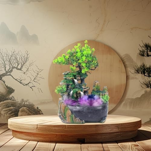 Indoor Water Fountain with LED Light and Submersible Pump