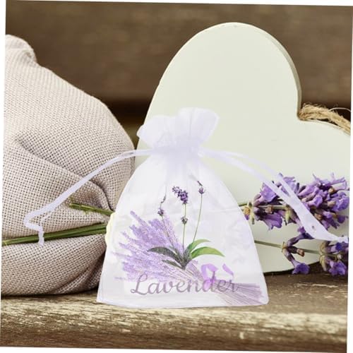 ABOOFAN 50pcs Lavender Drawstring Sachet Bags for Dried Flowers and Spices