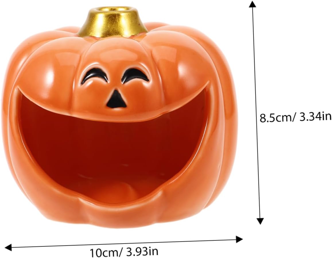 Zerodeko Halloween Pumpkin Incense Stick Holder Ceramic Burner