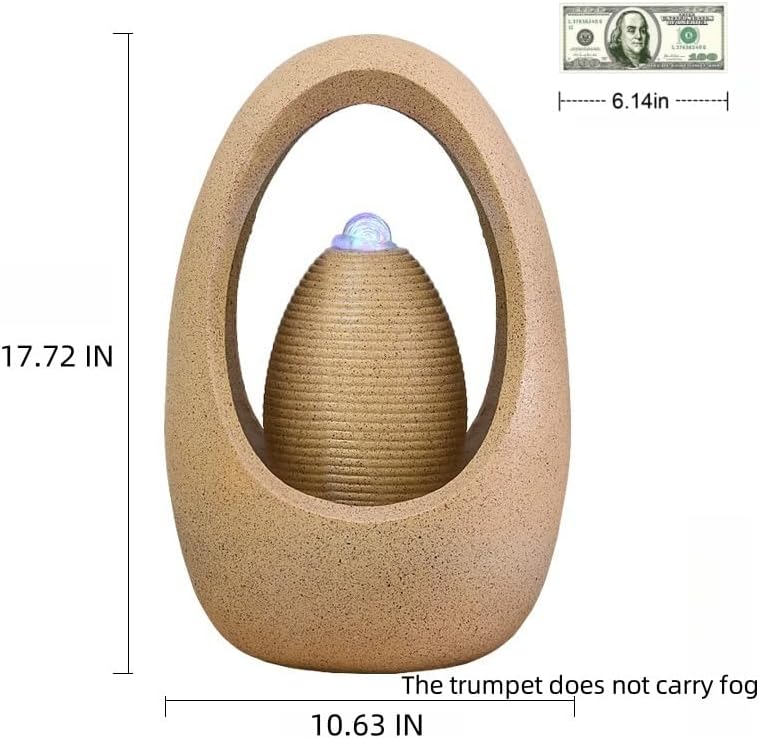 Fengshui Caishen Tabletop Water Fountain for Home Office Decor
