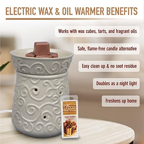 DEco Fragrance Wax Melter Warmer - 4 Cinnamon Cubes Included