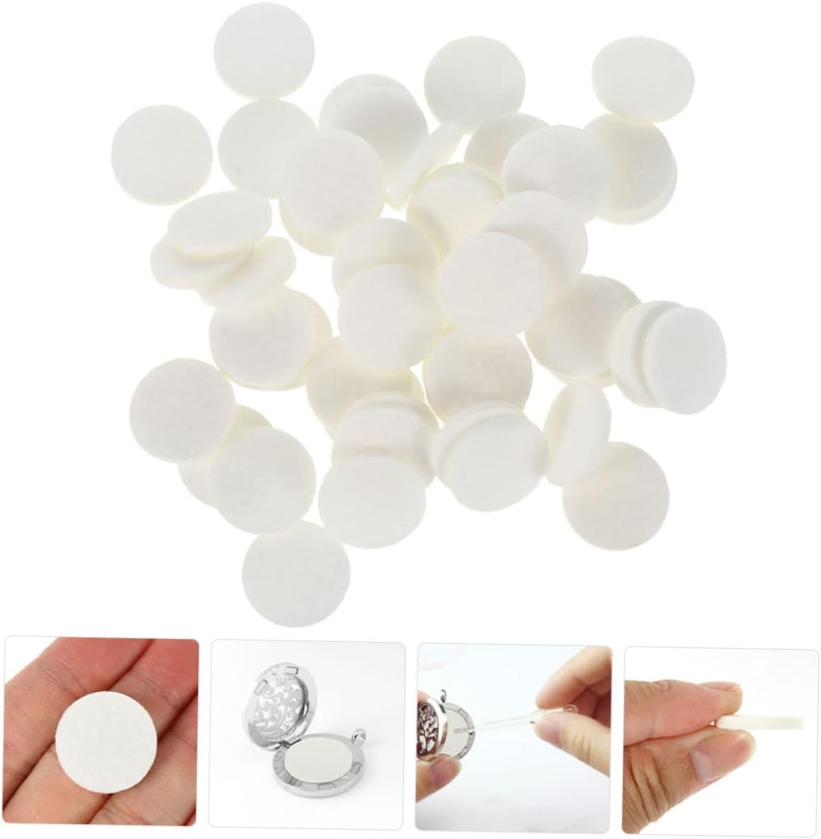 Healifty 100Pcs Essential Oil Refill Pads for Aromatherapy Necklace