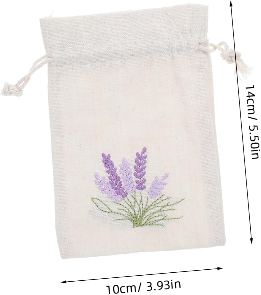 10Pcs Refillable Lavender Sachet Bags with Drawstring for Home and Travel