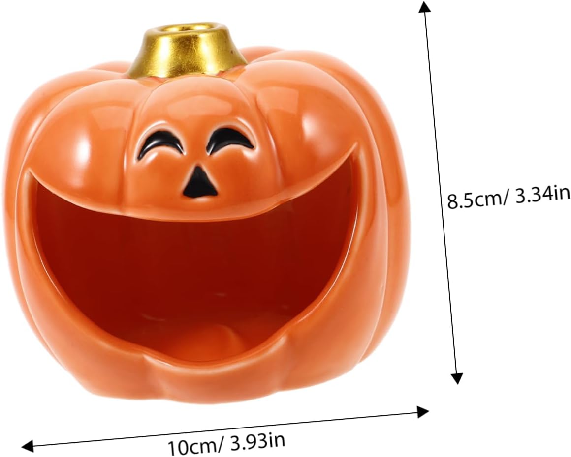 PRETYZOOM Halloween Pumpkin Ceramic Incense Burner for Sage and Aromatherapy