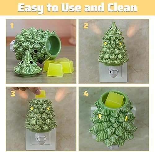 STARMOON Pluggable Fragrance Warmer with 2 Bulbs - Christmas Tree Decor
