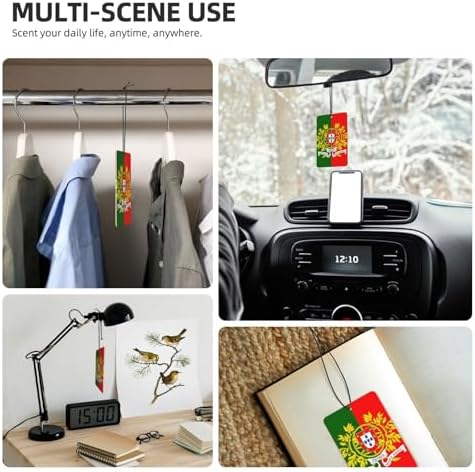 Portuguese Flag 6Pcs Car Scented Tablets with Hanging Rope