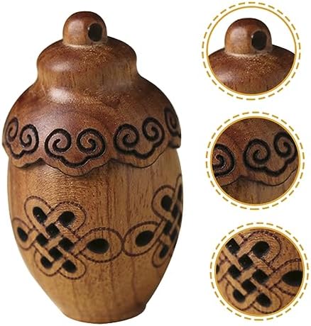 PartyKindom DIY Hollow Wood Aroma Bottle Pendant Essential Oil Diffuser