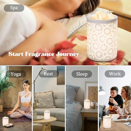 Floral Wax Melts Warmer with LED Light