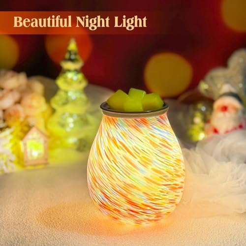 Electric Wax Melt Warmer with Colorful Glass Design