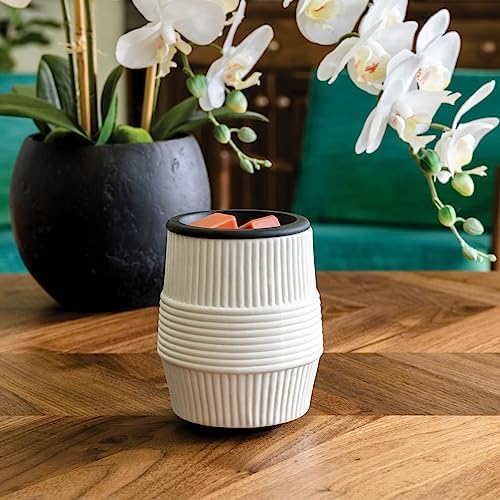 Candle Warmers Etc Wax Melt Warmer with Silicone Dish and Porcelain Ridges