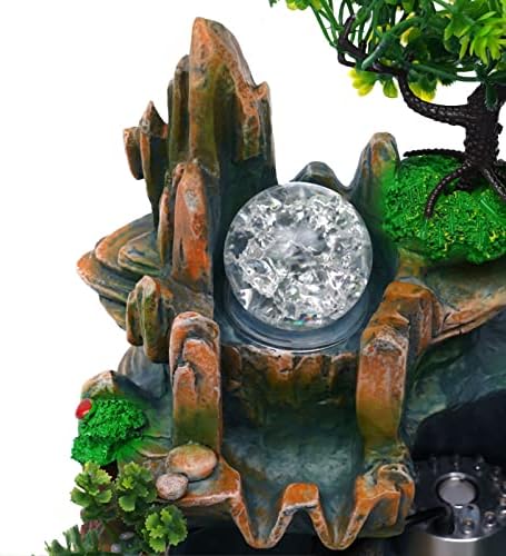 Mini Indoor Rockery Fountain with LED Light and Misting Effect